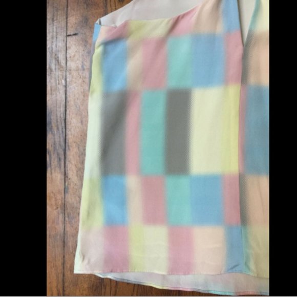 Tibi 100% Silk Pastel Print Lined Cami Tank Top - Picture 6 of 8